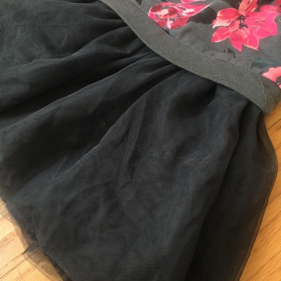 Gray Floral Tulle Dress - Picture 6 of 11